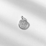 Sterling Silver Jewelry View: Burn the Boats Motivational Charm Pendant Jewelry in Sterling Silver by Lat & Lo- Wax seal-Coin shaped jewelry-gift jewelry-inspiring necklace charm