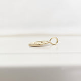 Side view to show thickness of necjklace charm pendant: Burn the Boats Motivational Charm Pendant Jewelry in Gold by Lat & Lo- Wax seal-Coin shaped jewelry-gift jewelry-inspiring necklace charm