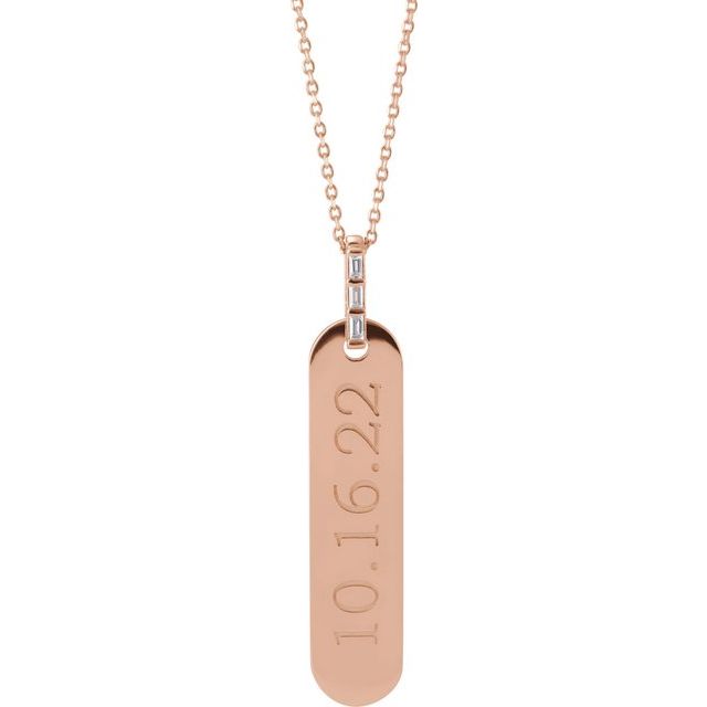 Lola Necklace | Baguette Diamond Accented - Lat & Lo™