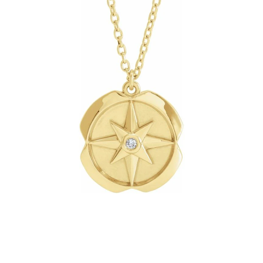 ✨Nautical Star Compass Necklace - Lat & Lo™