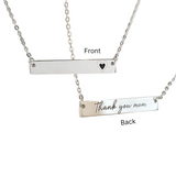 Thank you Mom Bar Necklace