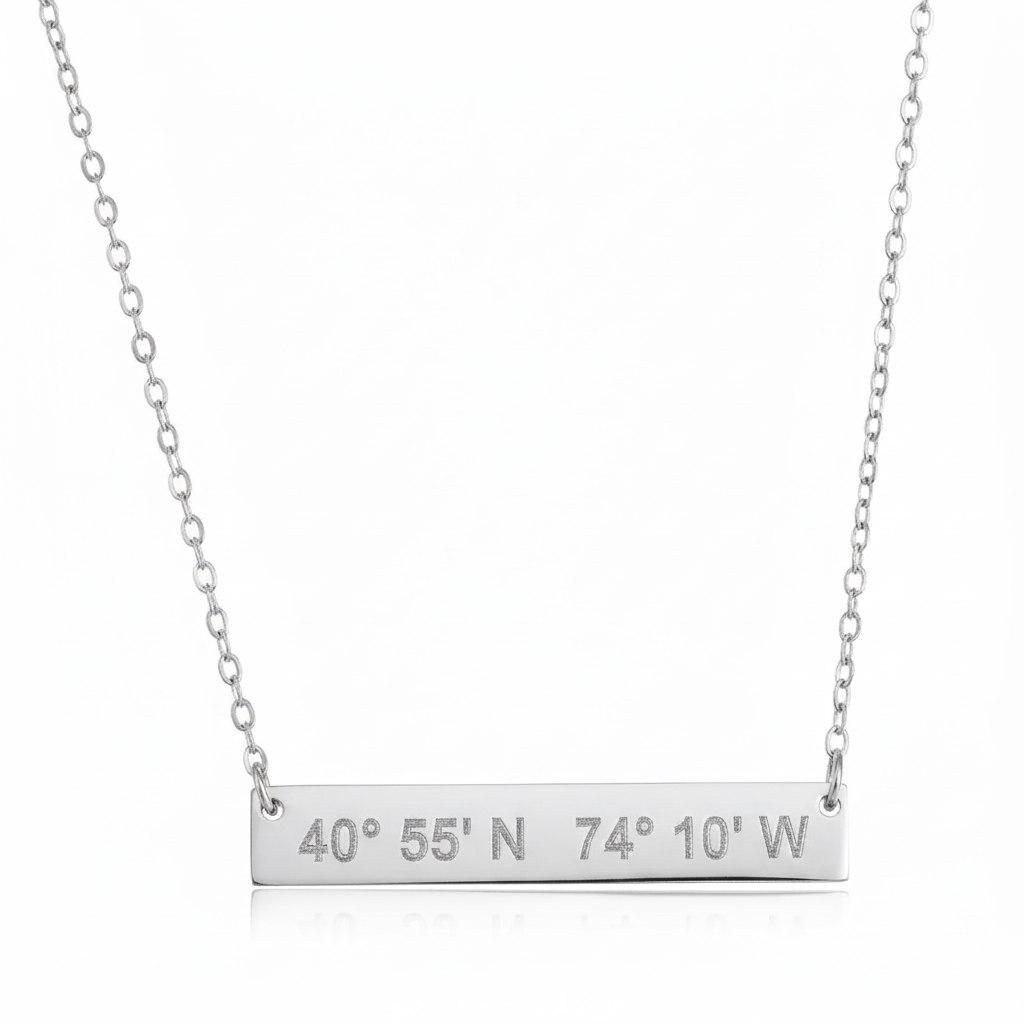 Coordinates Bar Necklace