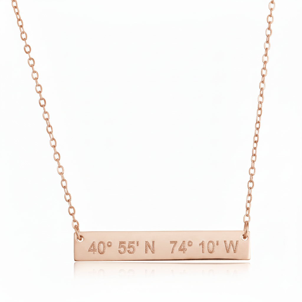 Coordinates Bar Necklace