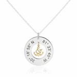 Sterling Silver coordinates necklace with anchor center pendant charm in gold by Lat & Lo