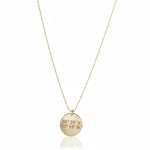 Atlantic Necklace - Lat & Lo™, round 13mm charm on beaded chain, 14K gold, gold-filled or sterling silver