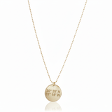 Atlantic Necklace - Lat & Lo™, round 13mm charm on beaded chain, 14K gold, gold-filled or sterling silver