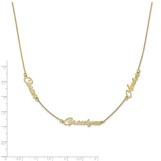 ✨ Personalized Script Name Necklace-3 Names - Lat & Lo™