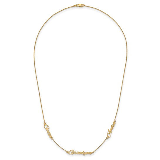 ✨ Personalized Script Name Necklace-3 Names - Lat & Lo™