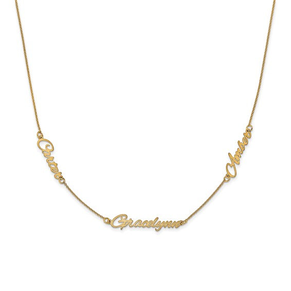 ✨ Personalized Script Name Necklace-3 Names - Lat & Lo™