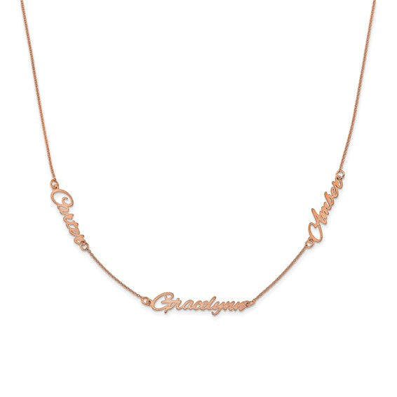 ✨ Personalized Script Name Necklace-3 Names - Lat & Lo™
