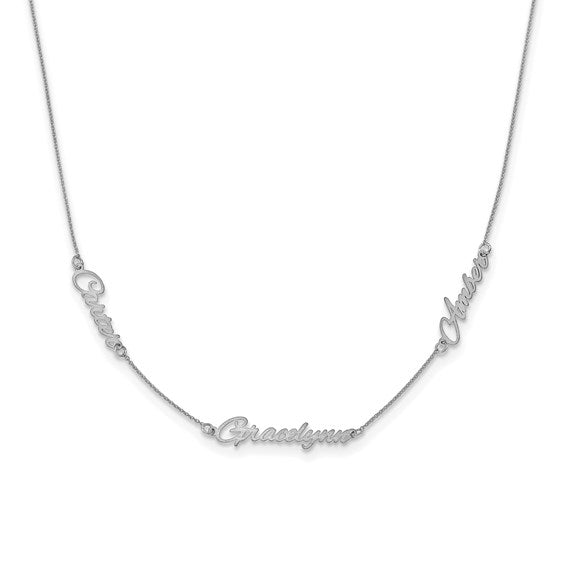 ✨ Personalized Script Name Necklace-3 Names - Lat & Lo™