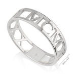 roman numeral coordinates cut out ring-lat & lo-silver