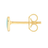 Trina Mini Heart Studs – Turquoise Enamel in 14K Gold