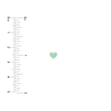 Trina Mini Heart Studs – Turquoise Enamel in 14K Gold