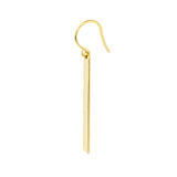 Gold bar earring on a white background