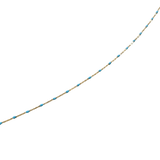 14K Color Bead Necklace -Side Cross