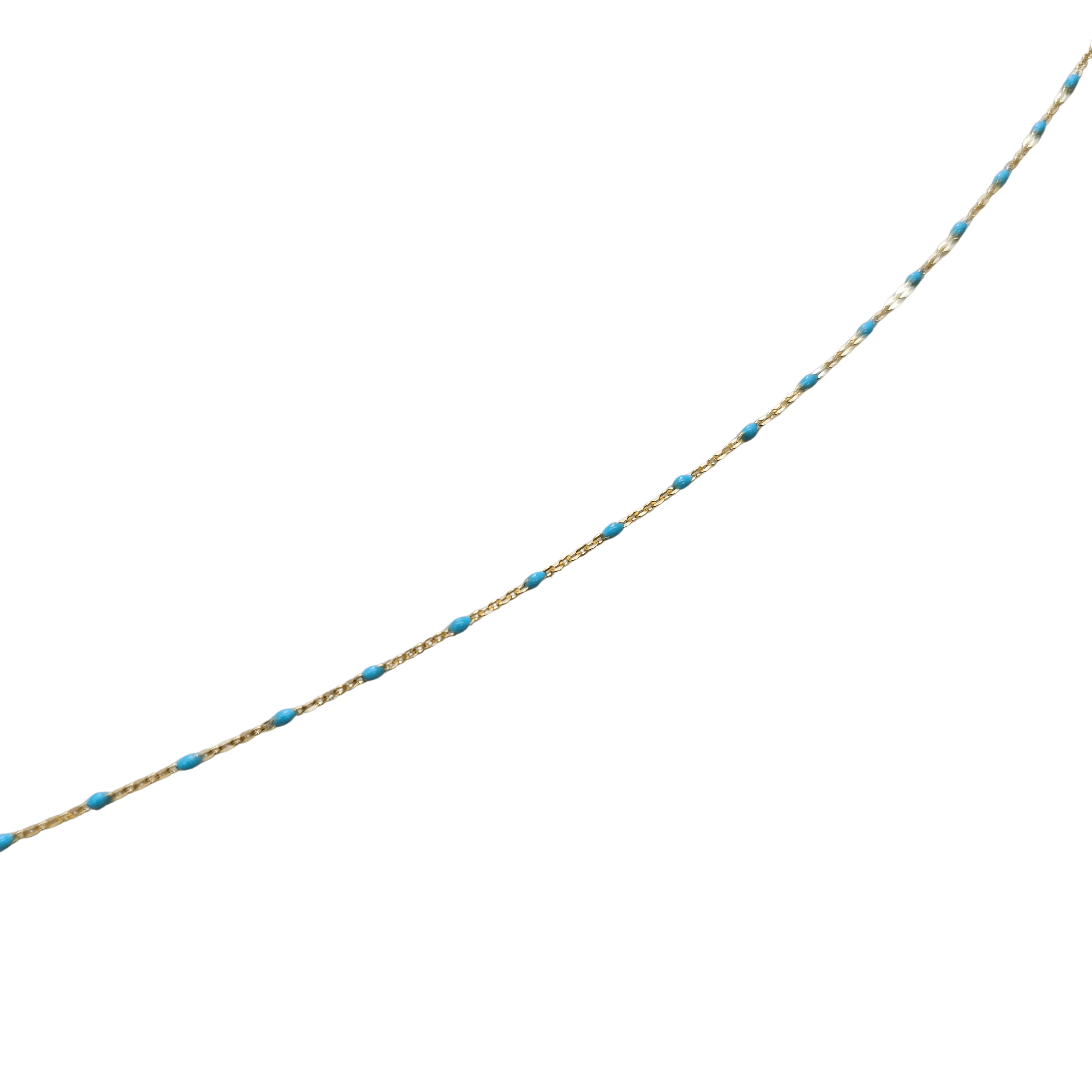 14K Color Bead Necklace -Side Cross