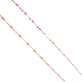 14K Color Bead Necklace -Side Cross