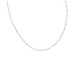 14K Color Bead Necklace -Side Cross