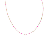 14K Color Bead Necklace -Side Cross