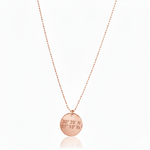 Atlantic Necklace - Lat & Lo™, round 13mm charm on beaded chain, 14K gold, gold-filled or sterling silver. coordinates necklace.