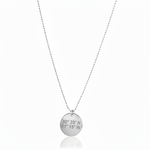 Atlantic Necklace - Lat & Lo™, round 13mm charm on beaded chain, 14K gold, gold-filled or sterling silver. coordinates necklace.