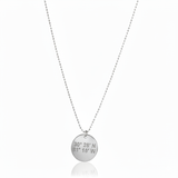 Atlantic Necklace - Lat & Lo™, round 13mm charm on beaded chain, 14K gold, gold-filled or sterling silver. coordinates necklace.