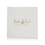 Lat & Lo Packaging, white box with gold logo seal