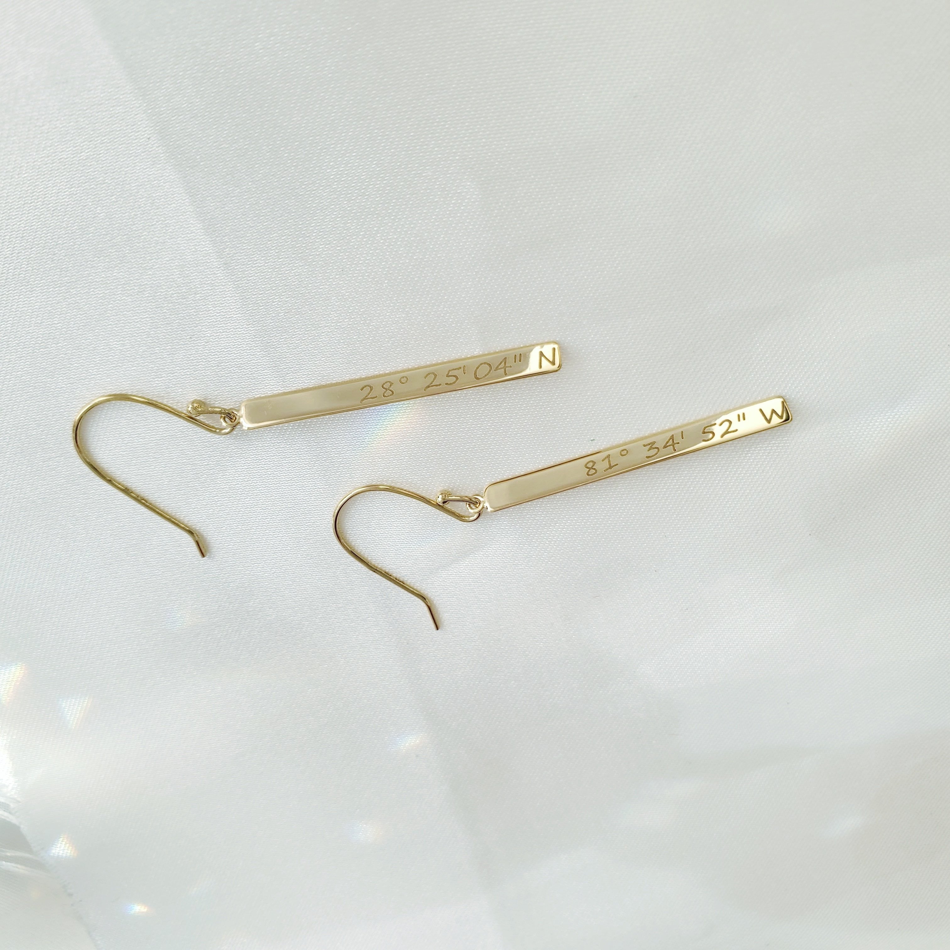 coordinates earrings _ Lat & Lo_Gold over Sterling Silver www.latandlo.com