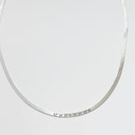 sterling silver herringbone necklace with coordinates by Lat & Lo