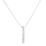 Mens coordinates necklace in sterling silver on bead chain. by Lat & Lo. www.latandlo.com