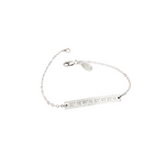 Coordinates skinny bar bracelet in silver color. .925 Sterling Silver. Latitude longitude bracelet by lat & lo.