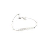 Coordinates skinny bar bracelet in silver color. .925 Sterling Silver. Latitude longitude bracelet by lat & lo.