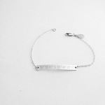 Coordinates skinny bar bracelet in silver color. .925 Sterling Silver. Latitude longitude bracelet by lat & lo.